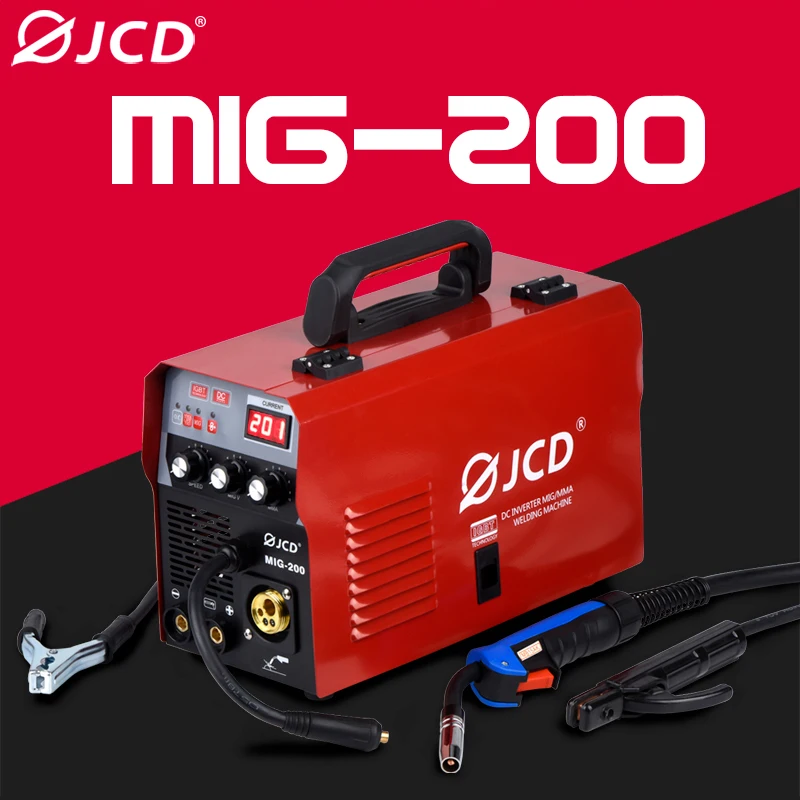 JCD 220V Mig Welder 200/160A IGBT Smart MMA Stick DC Inverter Arc с цифровым ЖК дисплеем для начинающих