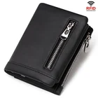 Короткий кошелек из натуральной кожи для мужчин, мужские бумажники с блоком RFID, держатель для карт из воловьей кожи, клатч с кармашком для мелочи, многофункциональный клатч