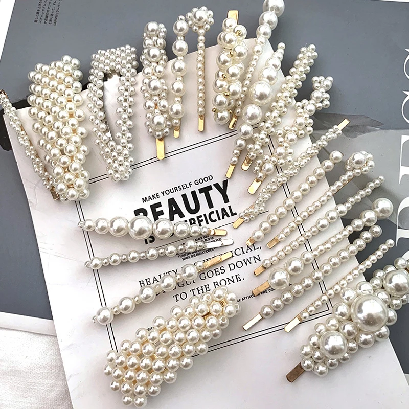 Набор женских аксессуаров для волос с имитацией шпильки жемчугом 3/5 наборов |