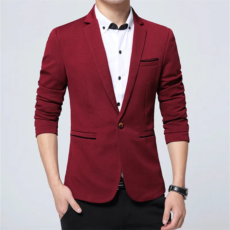 Мужской простой классический деловой Блейзер весна осень повседневный костюм