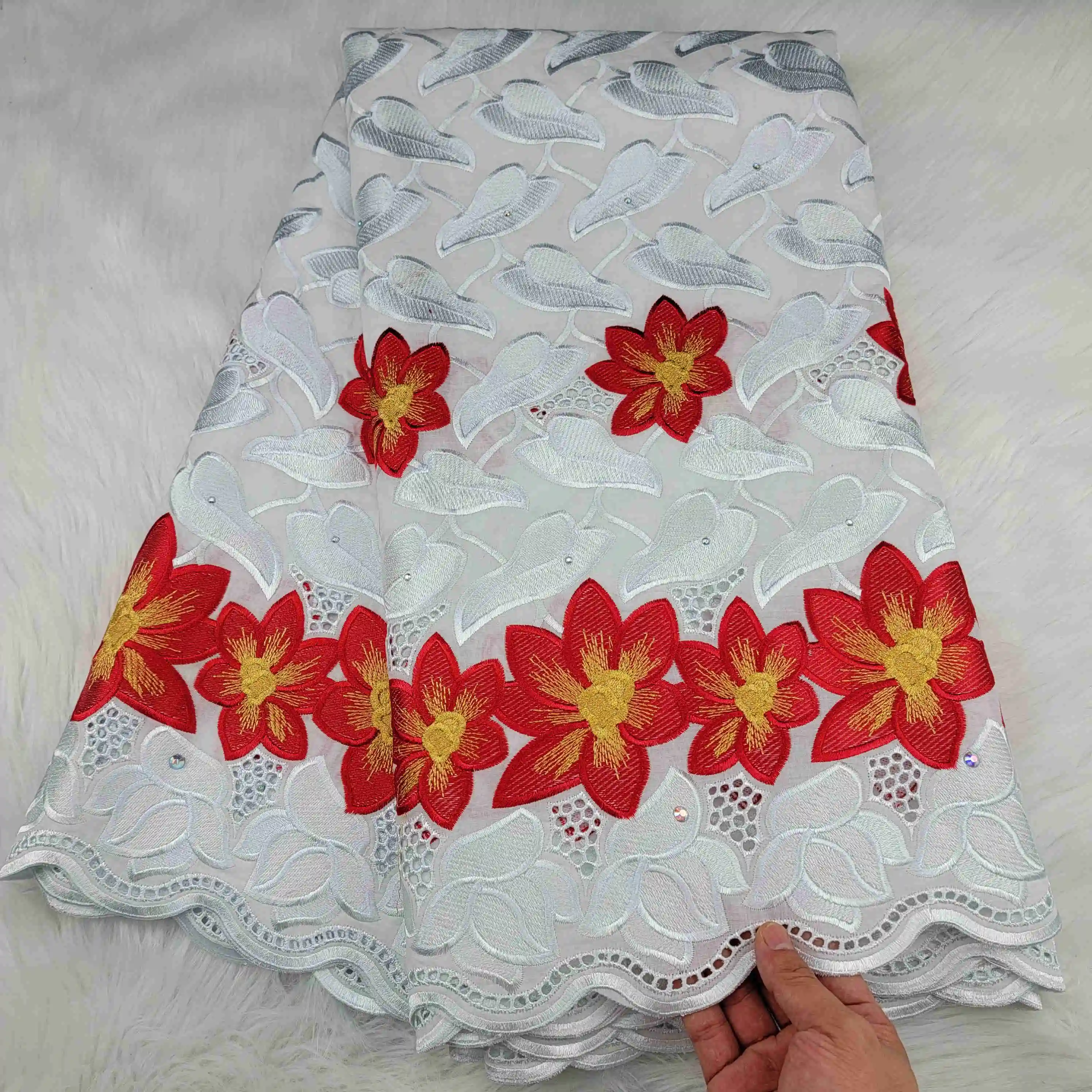 Ткань из Дубая 100% хлопковое кружево швейцарская вуаль в Швейцарии африканские