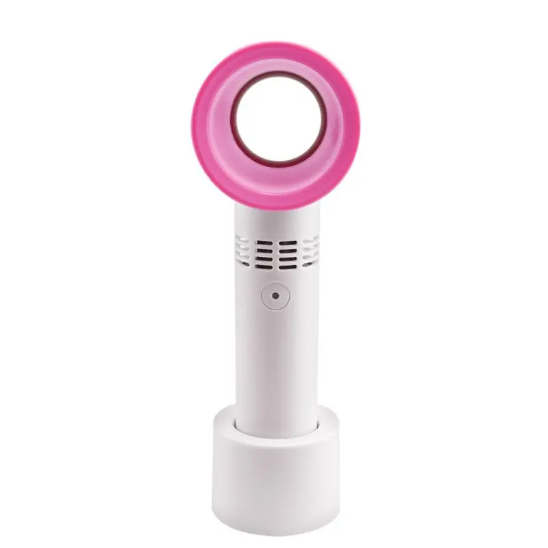 

Portable Bladeless Fan Handheld Mini Cooler No Leaf Handy Fan USB Rechargeable D0JE