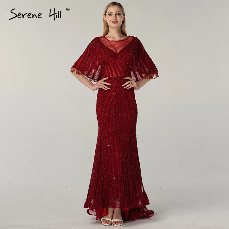 Платье без рукавов с шалью в дубаи винно Красные кружевные вечерние платья