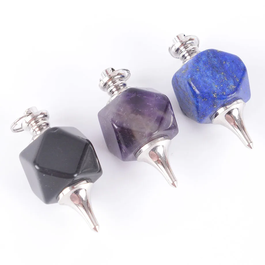 Многогранный натуральный подвеска в виде каменного маятника для биолокации