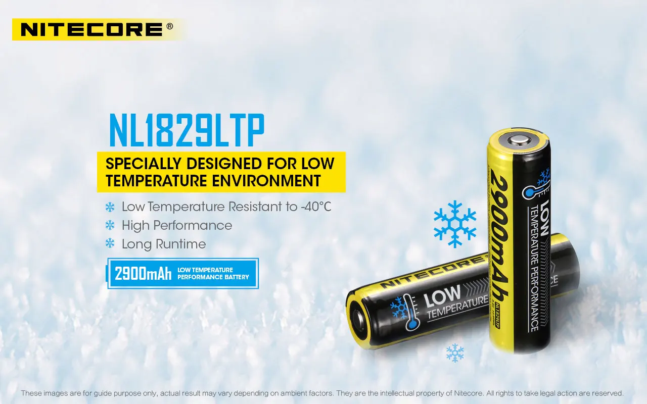 

Nitecore NL1829LTP NL1829LTHP Battery 2900mAh 18650 -40C Low Temperature Resistant Rechargeable Li-ion Battery