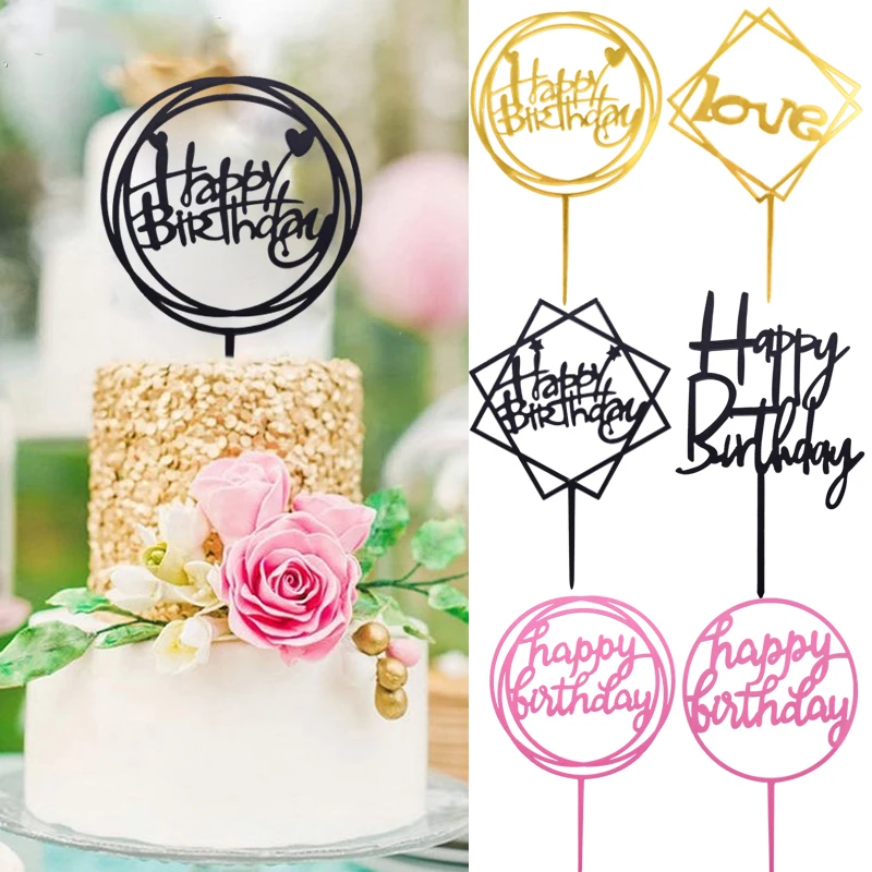 1 шт. блестящие золотые буквы оформления тортов на свадьбу день рождения | Дом и