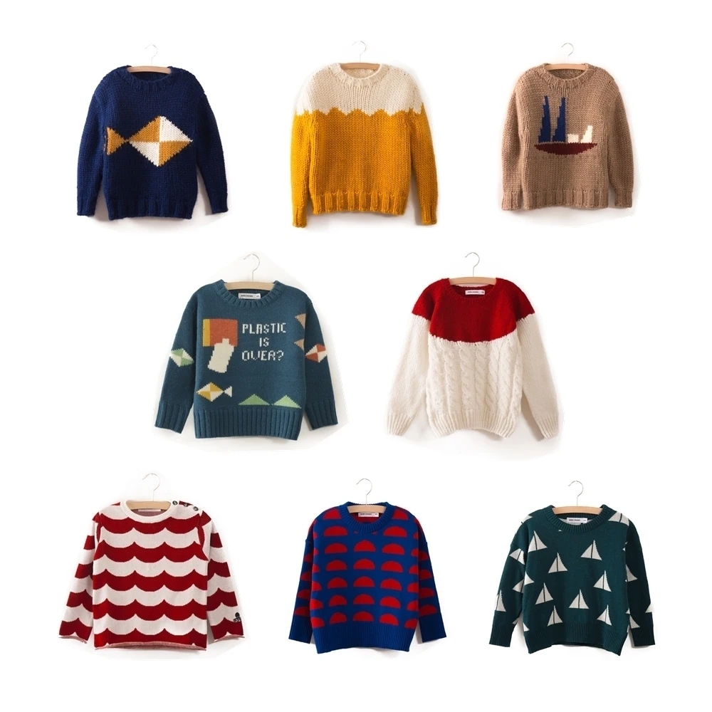 

Special Offer Clear Stock Girls Sweaters TC Cherry Tops Kids Boys Clothing Winter Thick Cartoon