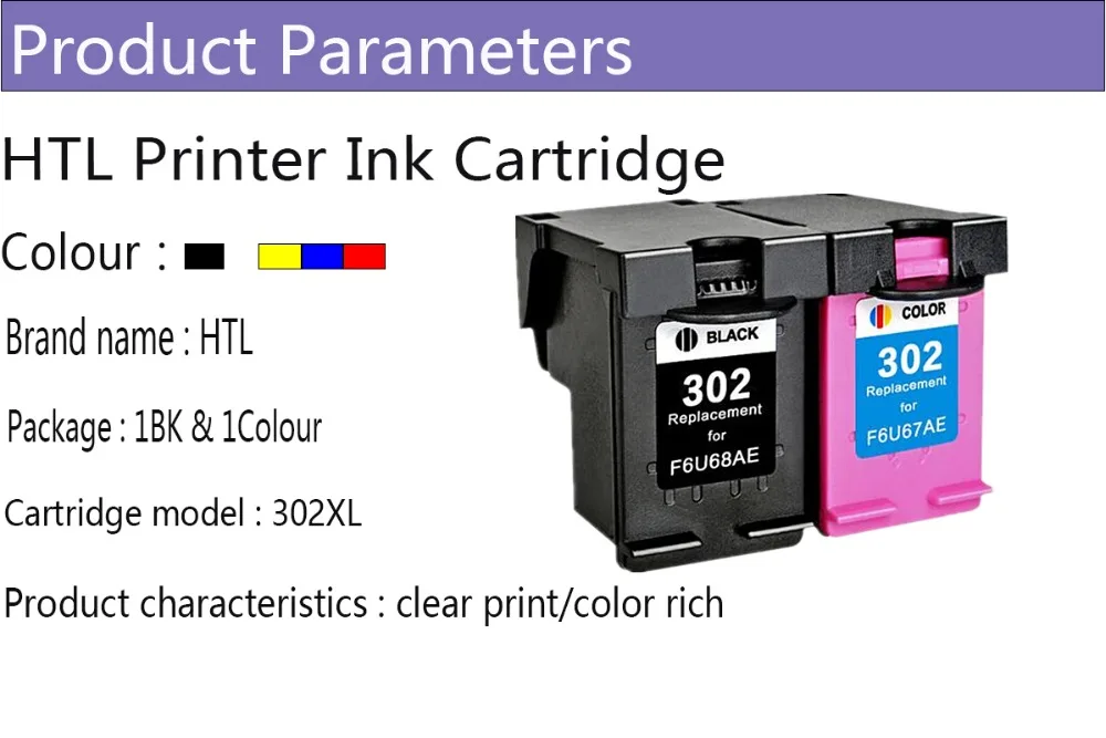 YLC 302XL Восстановленный картридж для hp 302 hp 302 XL чернильный картридж для Deskjet 1110 1111 1112 2130 2131 принтера