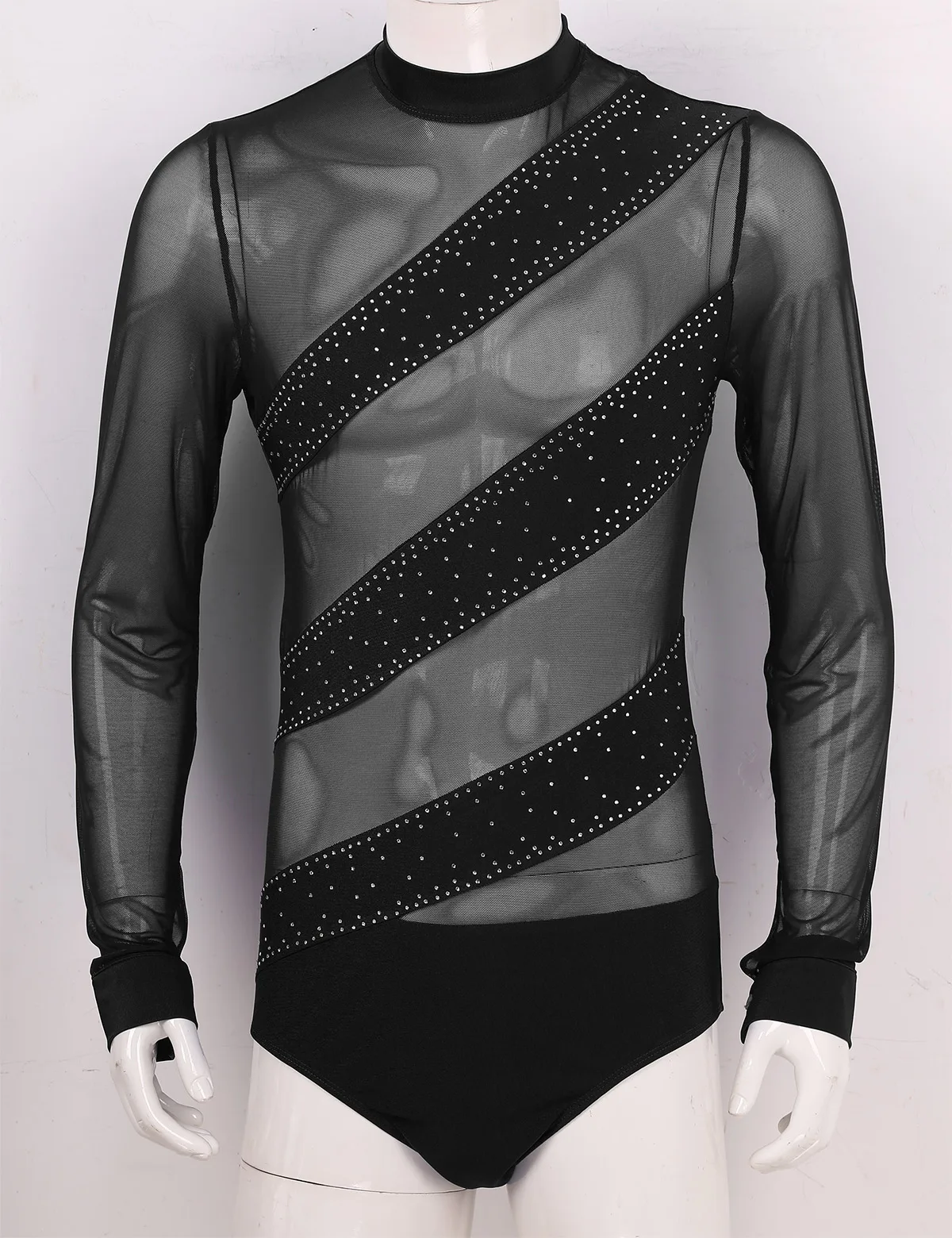 Для мужчин латинские танцевальные майки блестящие стразы одежда с длинным