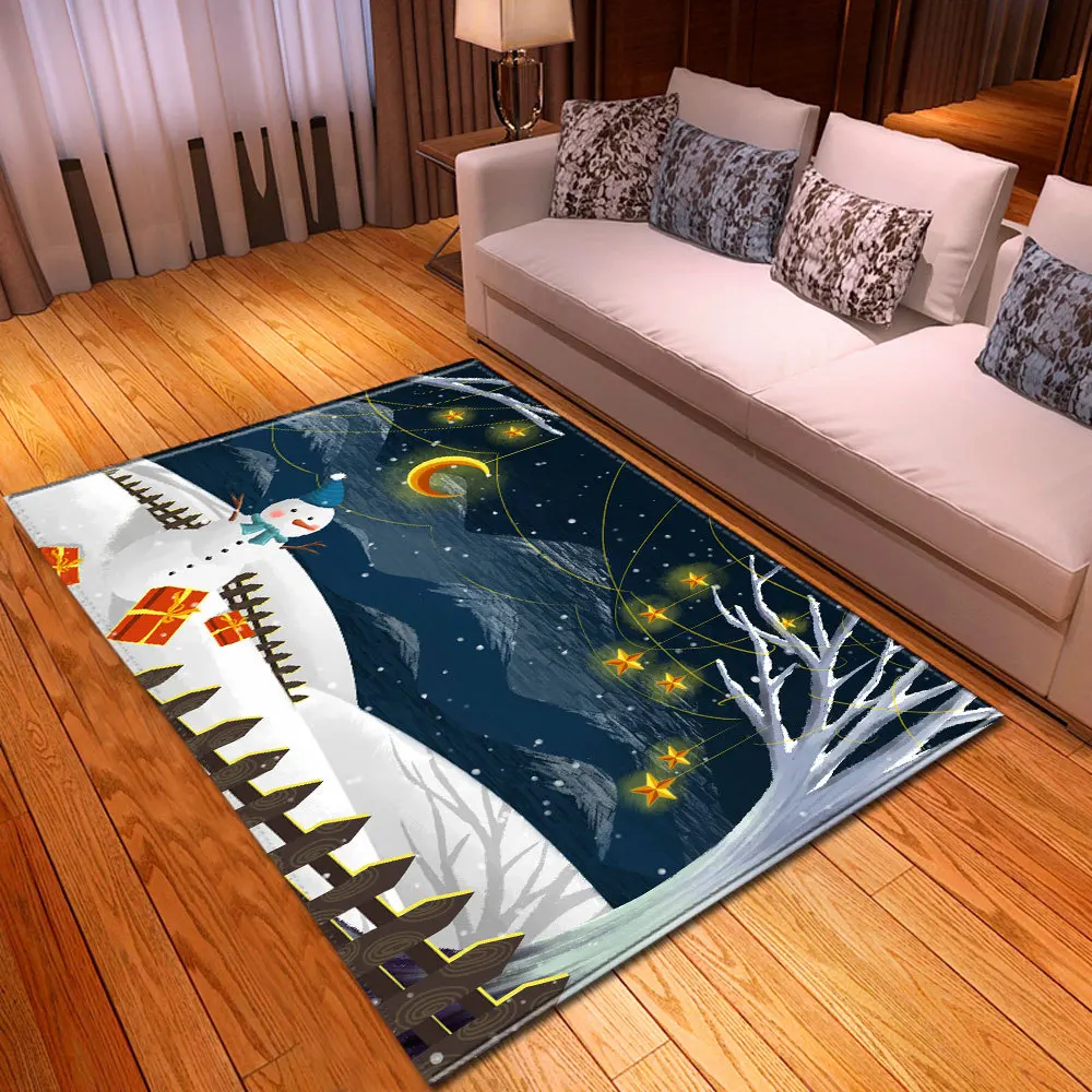 

Christmas Living Room Carpet Children Rug Kids Room Decoration Large Carpet Home Non-slip Hallway Bedroom Floor Bedside Mat