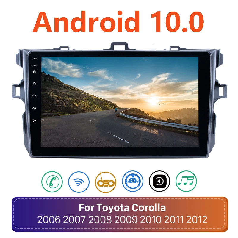 9&quot Android 10.0 Car Multimedia Player For Toyota Corolla E140/150 2007-2008 2009 2010 2011 2012 2013 Radio Stereo GPS Navi | Автомобили