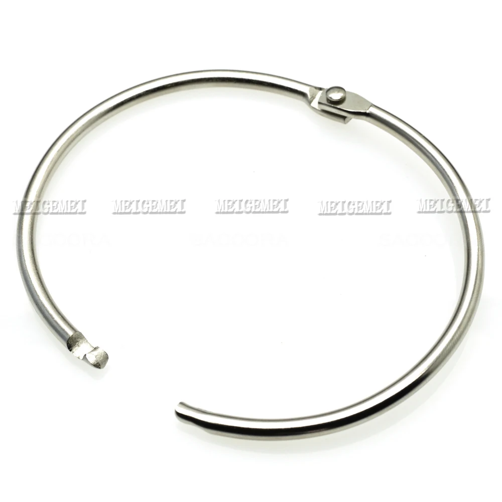 

2pcs Loose Leaf Book Binder Hinge Snap O Ring Locking Keychain Metal Craft Parts silver