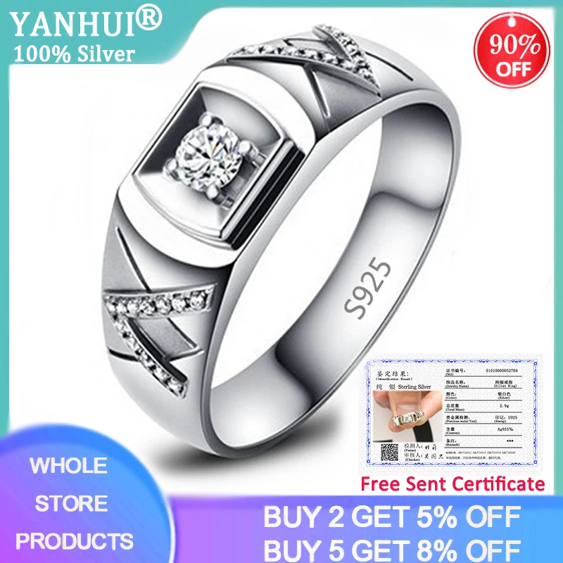 YANHUI с сертификатом класса люкс 0.5ct обручальные кольца для Для мужчин женщин