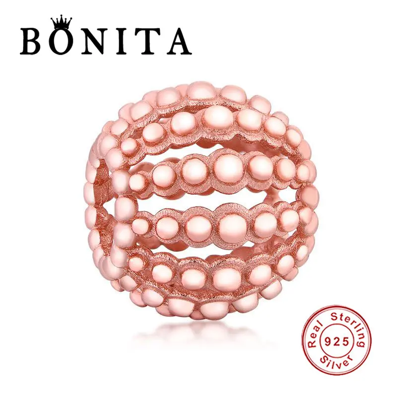 Подвеска из серебра 925 пробы с бусинами розового золота подходят для