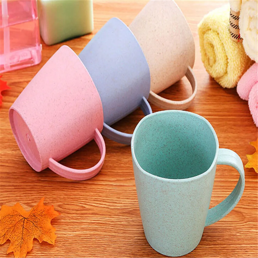 

2018 Fashion 1pc Toothbrush Cup Not Hot Bathroom Sets Toothbrush Comfortable Feel Wheat Straw Drinking Cup Mug Wash Gargle Cup