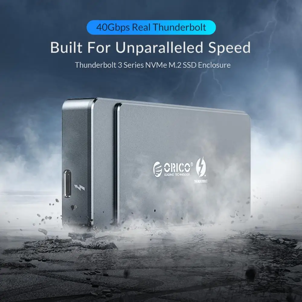 ORICO 40 Гбит/с M.2 NVME Thunderbolt 3 SSD Чехол Поддержка 2 ТБ алюминий с кабель для Mac Windows