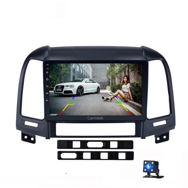 with Reverse camera Android автомобильный Радио Мультимедиа Стерео Аудио плеер Navi gps 2Din для hyundai Santa Fe 2006 2007 2008 2009 2010 2011 2012 головное устройство - Color: with Reverse camera