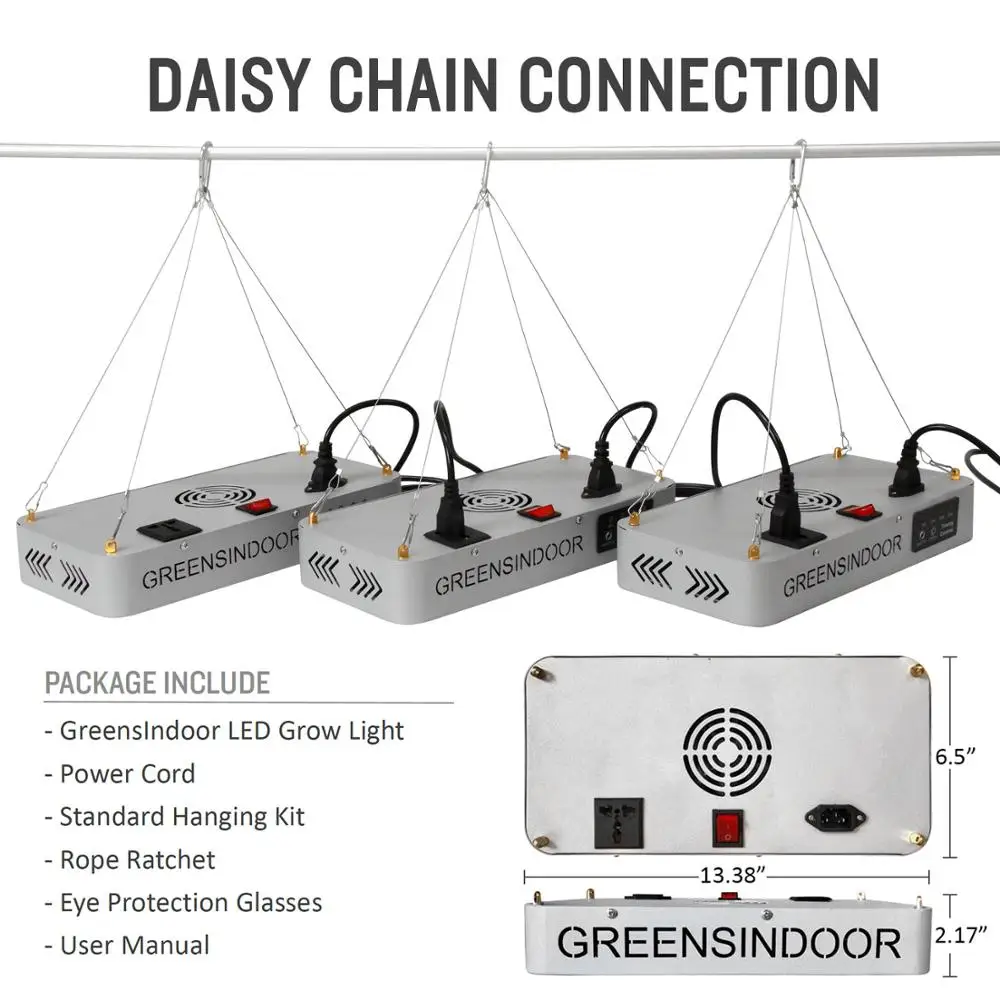 Greensindoor Phytolamp For Plants 3000W Timer Grow Light LED Phyto Lamp Full Spectrum 3500K 660NM Daisy Chain Indoor Tent | Освещение