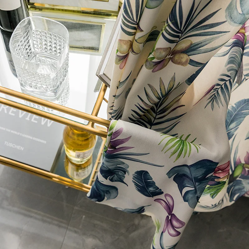 Американские занавески для гостиной из хлопчатобумажной ткани с узором спальни