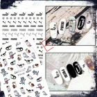 Клейкие черные наклейки для ногтей, дизайн маникюра, искусство, спорт, кот, 3D, черный штамп, украшения для ногтей, наклейки для ногтей, наклейки для ногтей