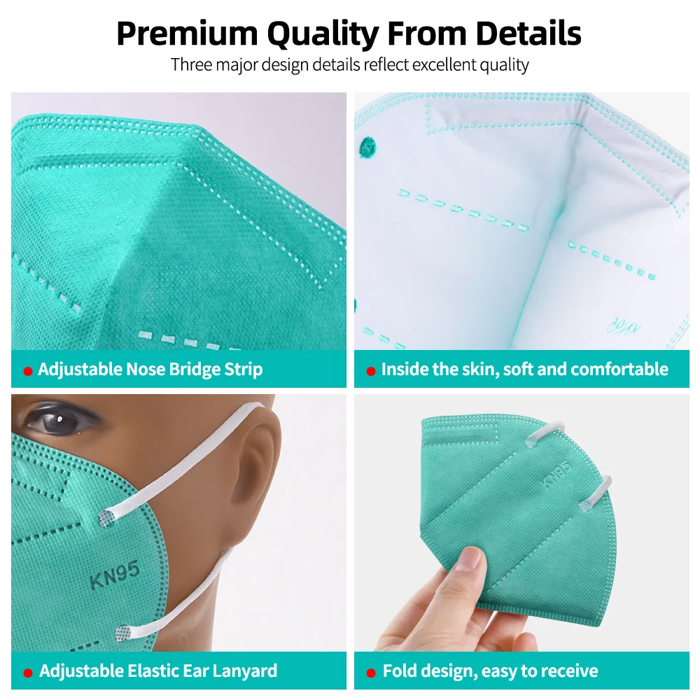 

FFP2 Mask Safety Respirator Dustproof Protective Face Mask 5 Layers Filter disposable breathable mask Mascarillas FPP2 Kn95 Mask
