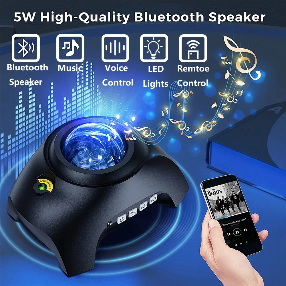 Проектор Aurora Star Projector Galaxy вращающаяся Светодиодная лампа с музыкальными
