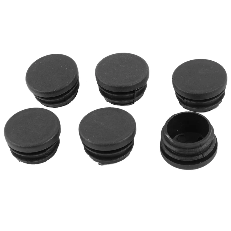 Пластиковые круглые колпачки заглушки вставки для труб 32 мм диаметр 6 шт. черный