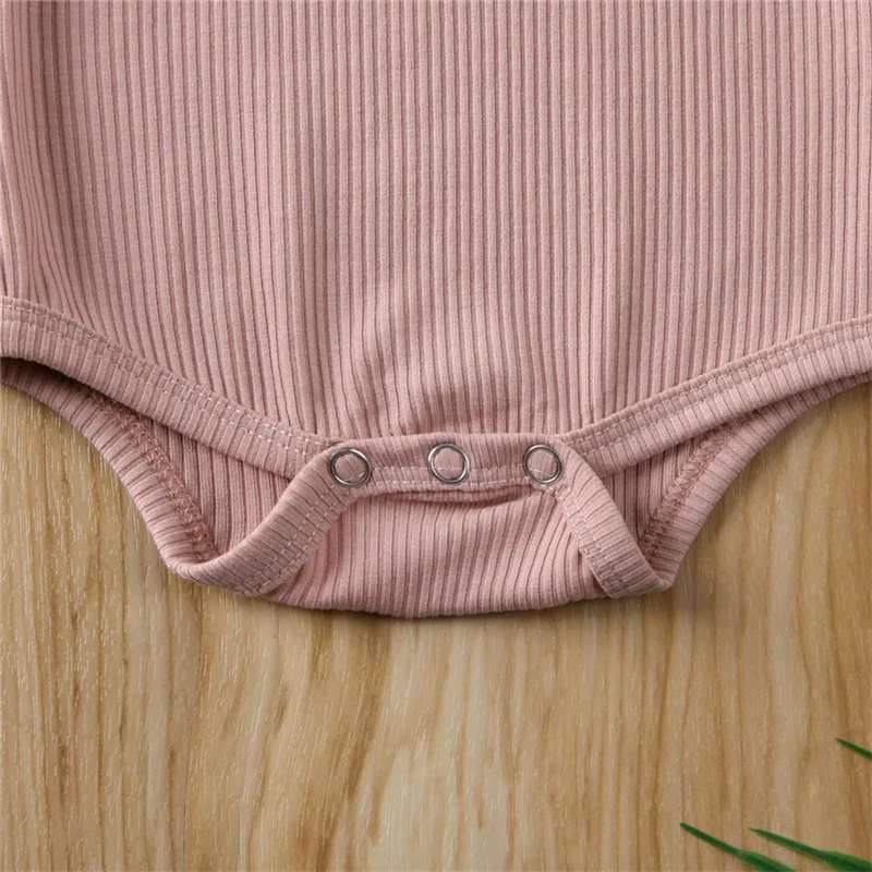 Одежда для новорожденных мальчиков и девочек однотонный хлопковый комбинезон на