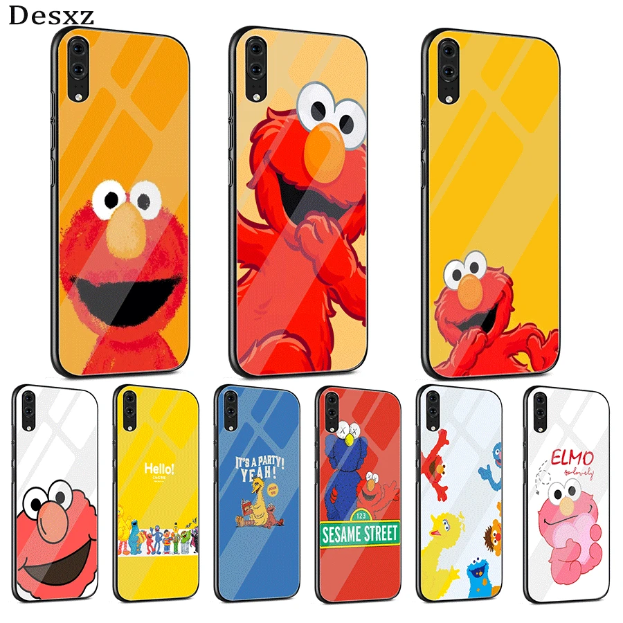 Стеклянный Чехол для мобильного телефона Huawei Mate Honor 8X 9 10 7A 0 P30 P0 P10 Lite Pro P Smart Cover Cookies Monsters Elmo|Чехлы-накладки| |