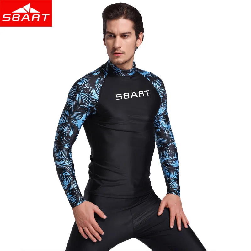 Мужская рубашка для плавания SBART лайкра с защитой от ультрафиолета топ дайвинга