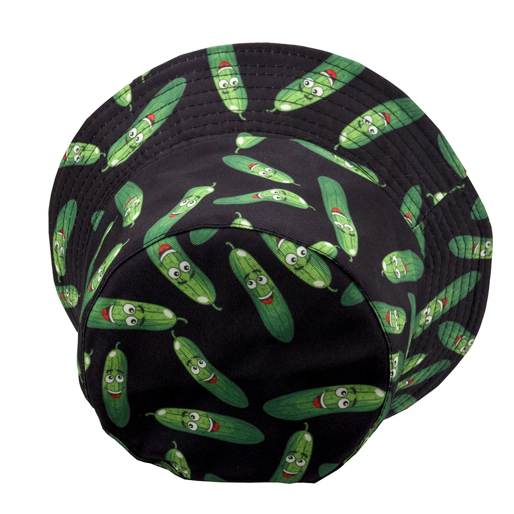 Двухсторонняя Рыбацкая шляпа с фруктами принтом в виде огурцов уличная яблока