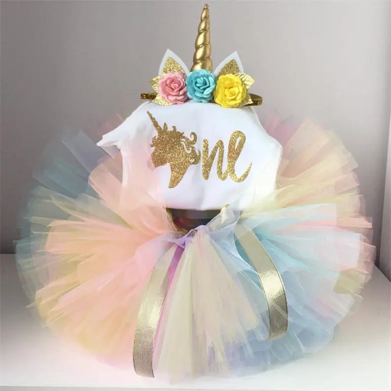 Unicorn dress It's My Princess/платье с единорогом для девочек 1 год, платье для дня рождения нарядная одежда платья для младенцев 12 месяцев, Unicornio Vestido - Цвет: Unicorn dress