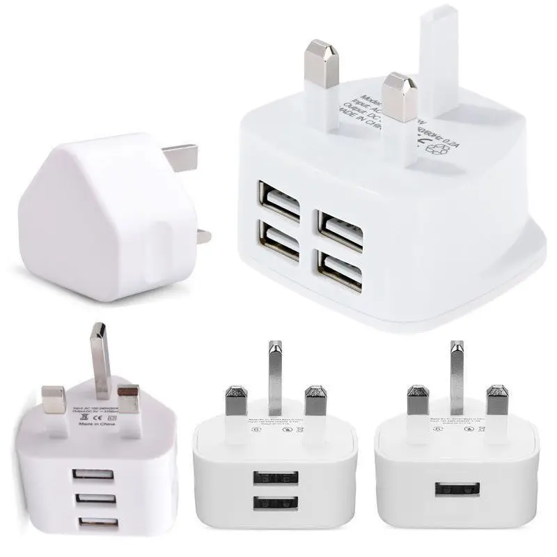 Tonbux штепсельная вилка Великобритании 3 Pin USB зарядное устройство адаптер питания