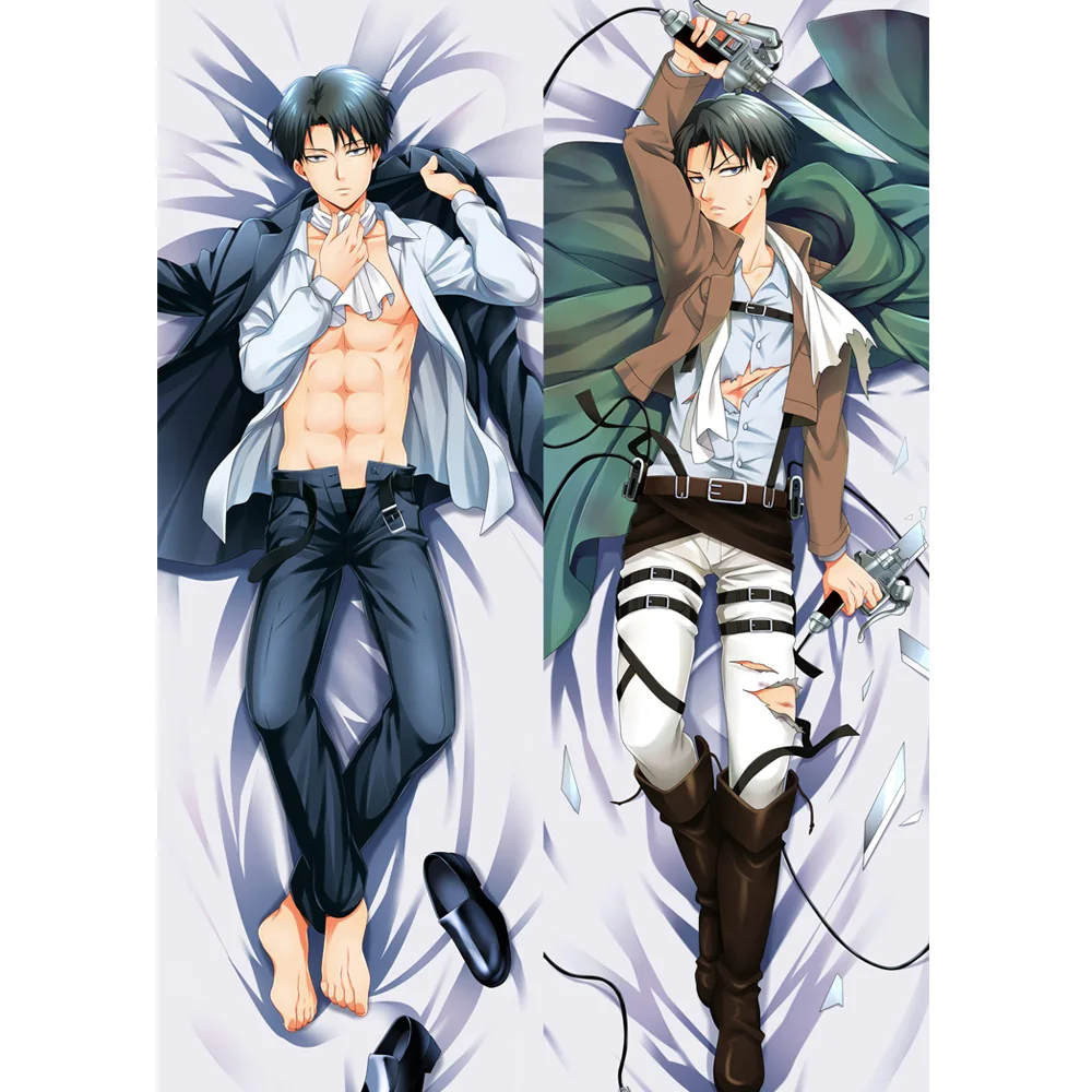 

Anime Attack on Titan pillow Cover Mikasa Levi Ackerman Pillowcase 3D Double-sided Bedding Hugging Body pillow case