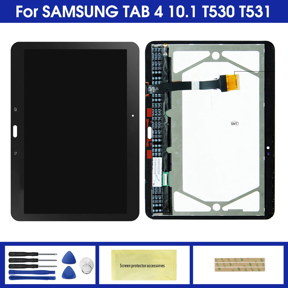

ЖК-дисплей 10,1 дюйма для Samsung Galaxy Tab 4 10,1 дюйма, T530, T531, T535, ЖК-дисплей, сенсорная панель, стекло, дигитайзер в сборе, замена