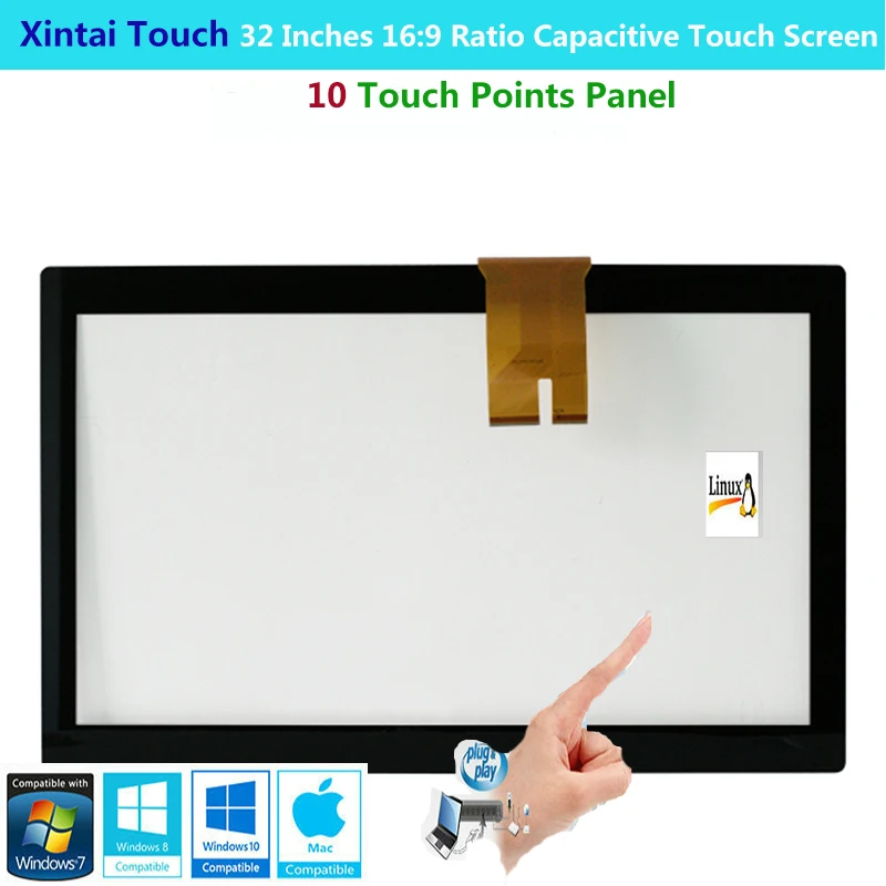 

Xintai Touch 32 Inches 16:9 Ratio Projected Capactive Touch Screen Panel With 10 Touch Points Plug&Play