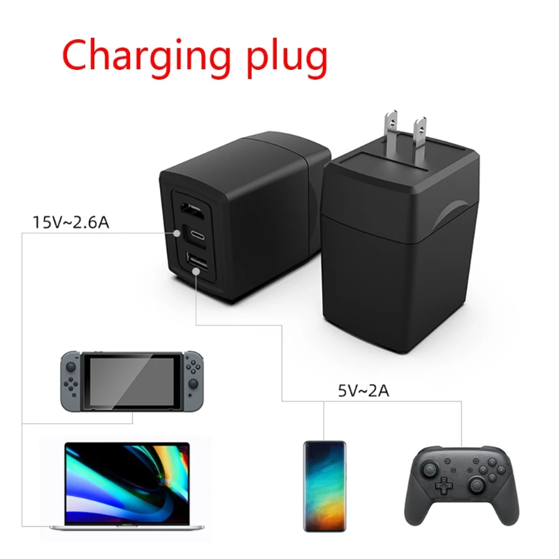 

Portable AC Power Charger Dock Base Adapter Type C HDMI-compatible TV Converter Holder Stand for Nintend NS Switch Game Console