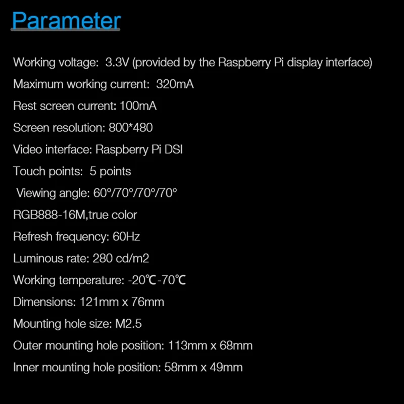 

BIGTREETECH BTT PITFT50 V2.0 Capacitive Touchscreen Panel 800X480mm 5 Inch DSI Raspberry Pi LCD Display 3D Printer Parts