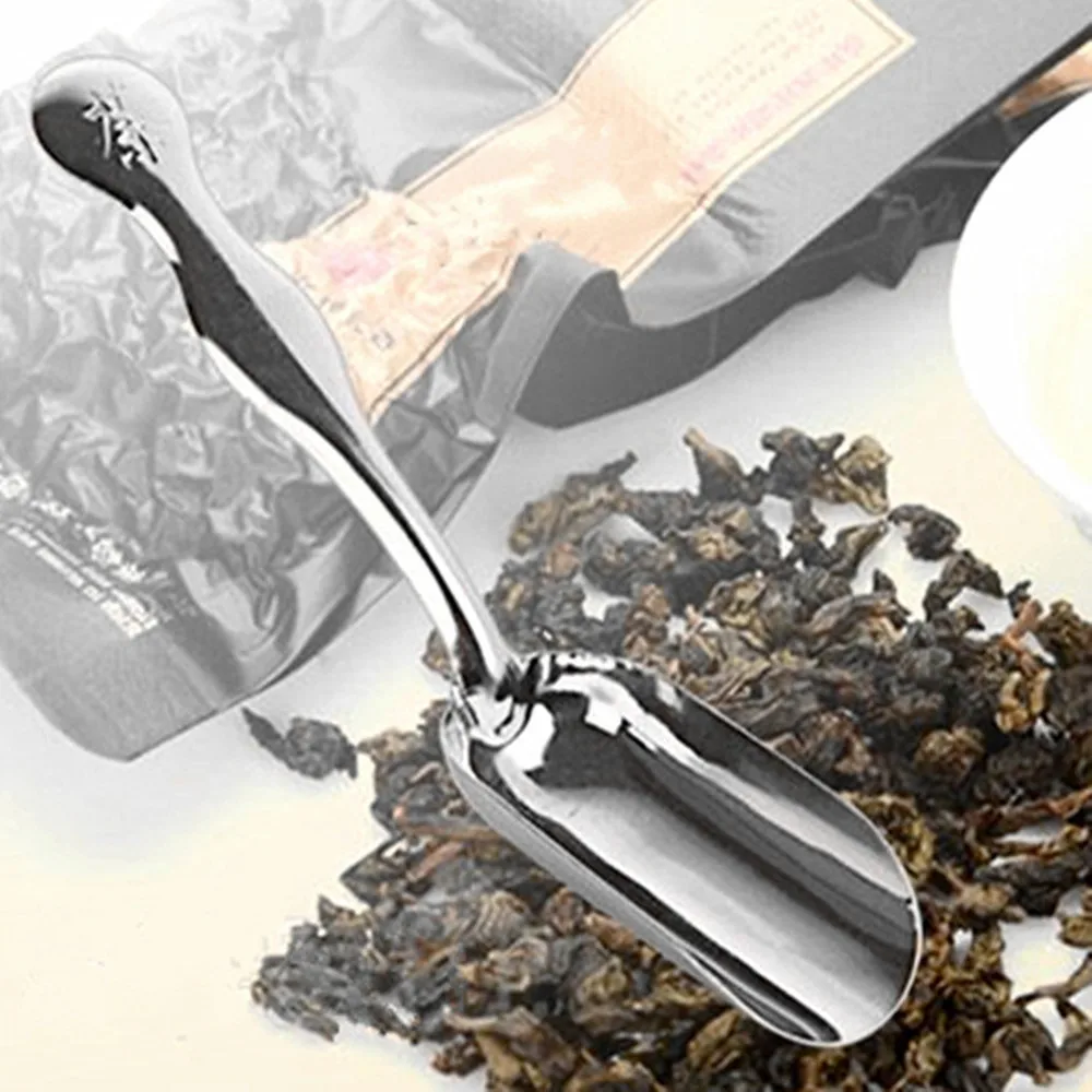 

2pcs Stainless Steel Chinese Mini Tea Leaves Shovel Teaspoon Silver Powder Coffee Scoops Tea Spoon Spatula Tea Accessories