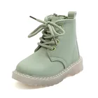 Осень 2022, Ботинки Martin в британском стиле для мальчиков и девочек, модная нескользящая обувь на мягкой нескользящей подошве для малышей на молнии, школьная обувь 21-30