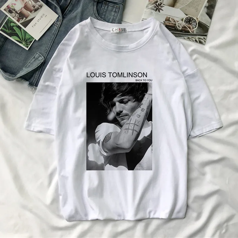 

Woman Louis Tomlinson Walls Printed T-shirt Female Summer Short Sleeved Cartoon Japanese Anime Harajuku Casual O-Neck Top Tees