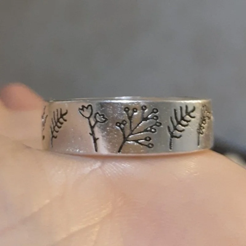 

Fashion Wildflowers Rings for Women Simplicity Carved Dandelion Flower Ring Floral Daisy Daffodil Ring for Girls Statement Gift