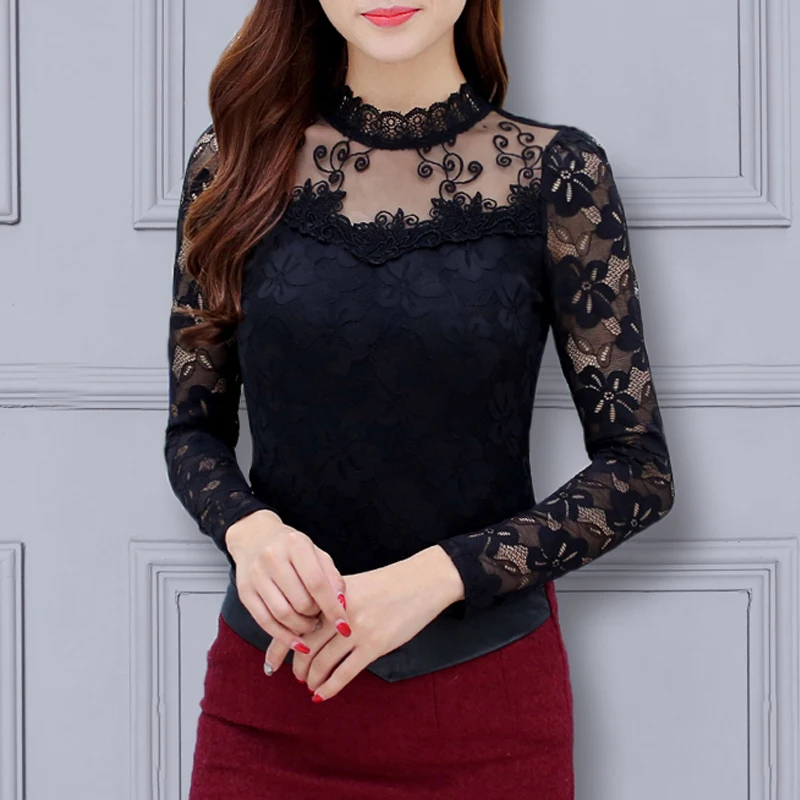 Blusas Mujer De Moda 2021 женские блузки белая рубашка кружева выдалбливают стенд с