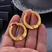 ethiopia 24k gold color earrings dubai earrings for women twist african party wedding gifts earrings gift
