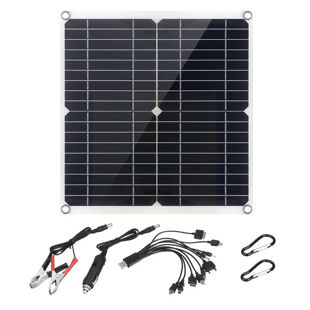 

Monocrystaline Solar Panel & Controller Kit 20W 18V Boat Car For RV Devices Charge For 5V Batteries Auto Phones Accessories E2Y3