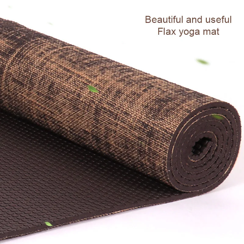 

183 X 61cm 6mm Thickness Tasteless Non-slip Linen Yoga Mat Body Building Exercise Pilates Pad WHShopping