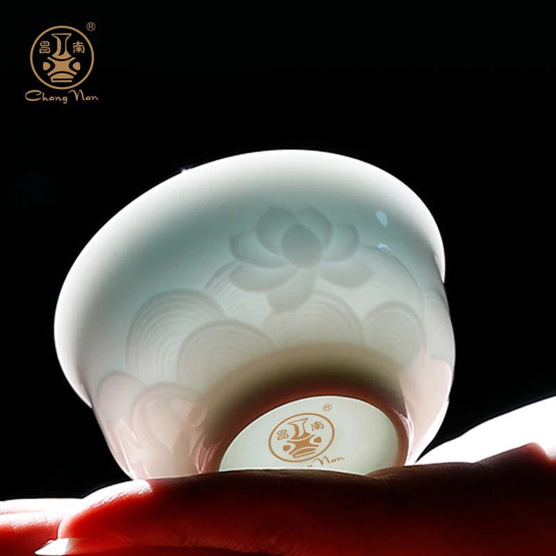 

|Yingqing kungfu tea cup Jingdezhen ceramic single cup individual cup tea cup single cup transparent tea cup Master Cup