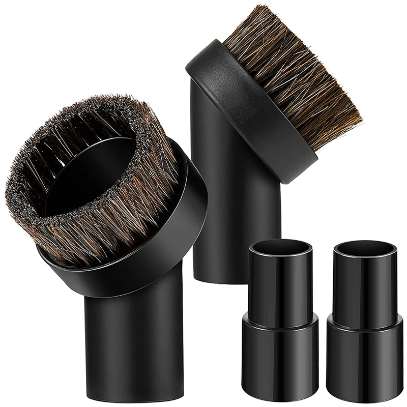 

2Set Round Horse Hair Dust Brush Soft Bristle Cleaner Vacuum Brush Attachment With 1.25 To 1.37 Inch Vacuum Hose Adapter