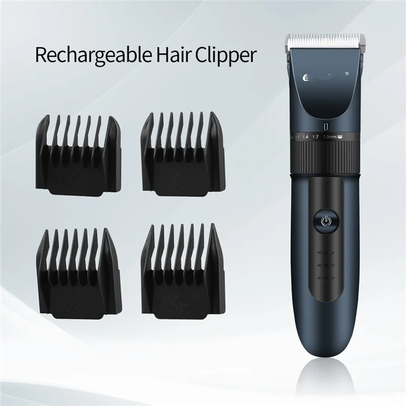 

Машинка для стрижки волос, профессиональный триммер с 4 расчески из титановой керамики, регулируемая длина, для мужчин и детей