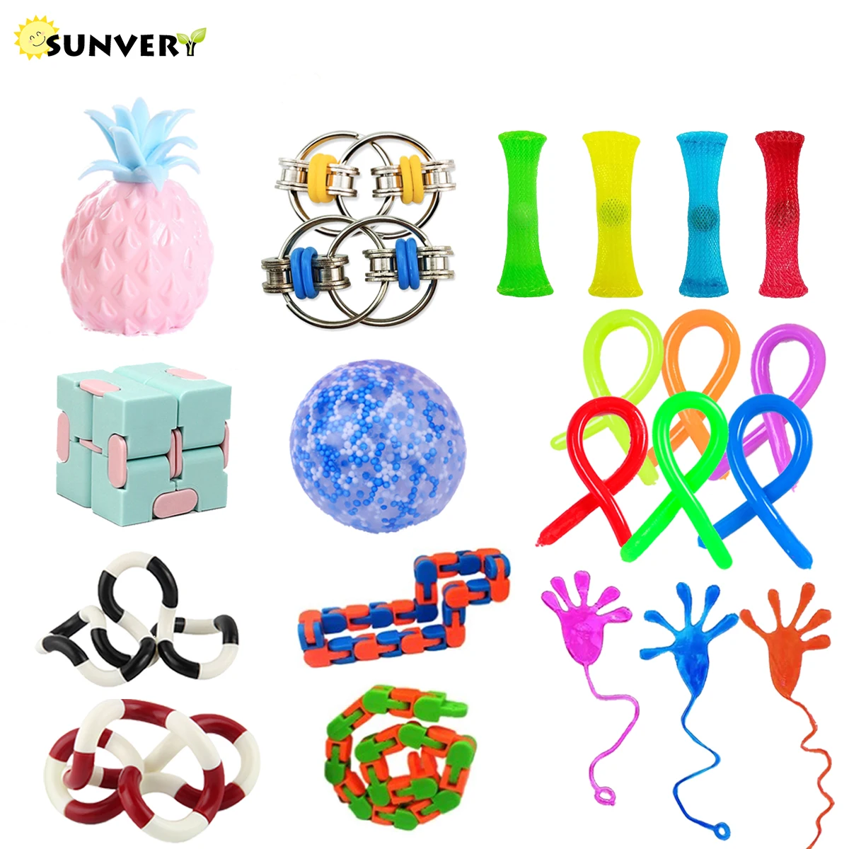 25PCS fidget toys package Squishy Antistress set pack mystery box figet toys sensory kit squishies For adults Popit globbles toy
